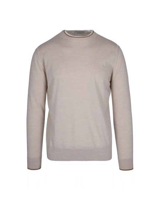 Paolo Pecora Gray Maglia Girocollo Sabbia for men