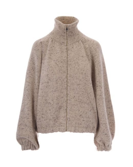 Fabiana Filippi Brown Bomber Bottonato Cashà