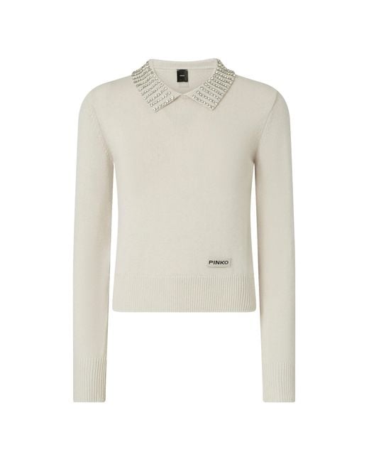 Pinko White Maglia Ventotene Avorio
