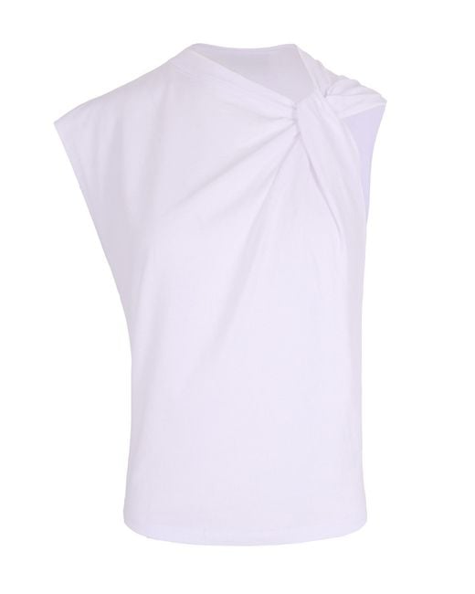 Isabel Marant Purple Asymmetric Twist Detail T-Shirt