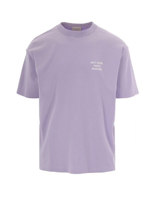 Drole de Monsieur Purple T-Shirt Slogan Lavander for men