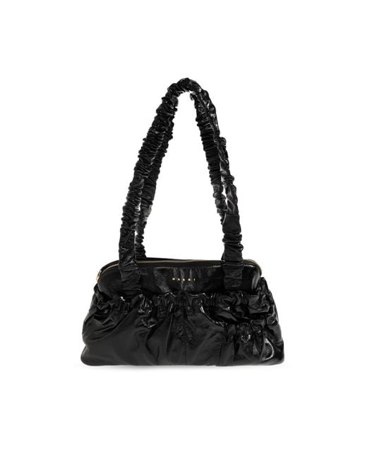 Marni Black Shoulder Bag Gathered