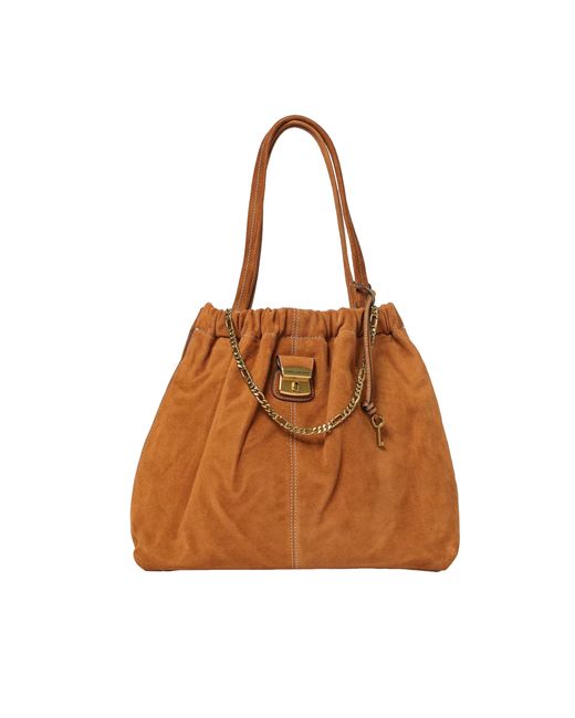 Marc Jacobs Brown The Suede Cristina Tote Copper