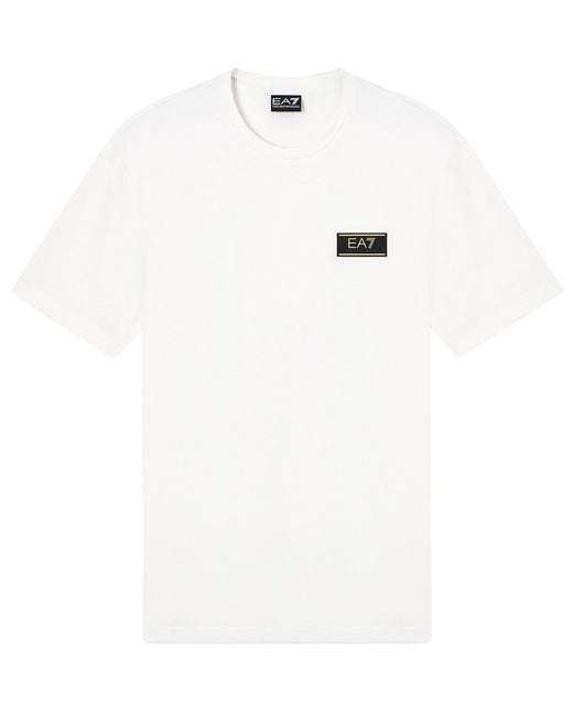 EA7 White T-Shirt Premium Label Sugar for men