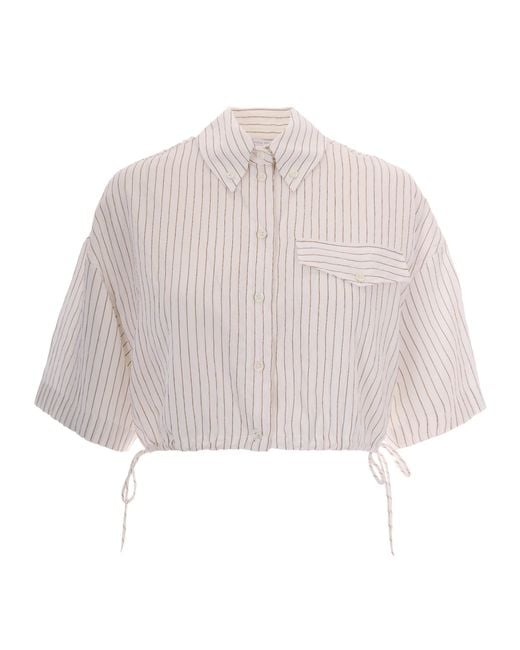 Patrizia Pepe Natural Cropped Shirt