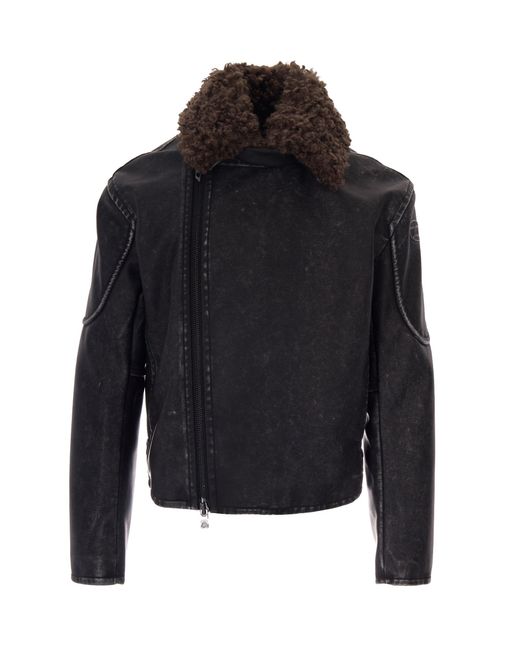 DIESEL Blue Alex Polyurethane Jacket for men