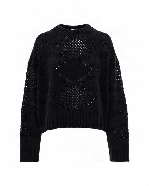 Liu Jo Black Maglia Traforata Perline Nera
