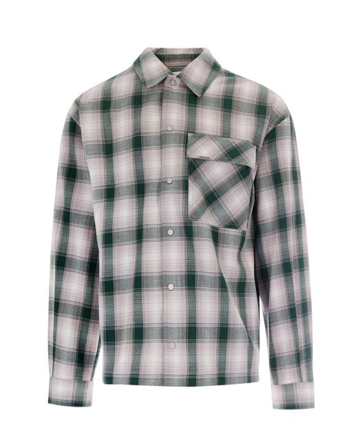 Represent Gray Camicia Waffle Flannel Dark for men