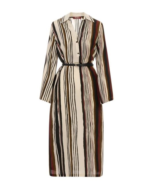Max Mara Red Caftan Dress Silk