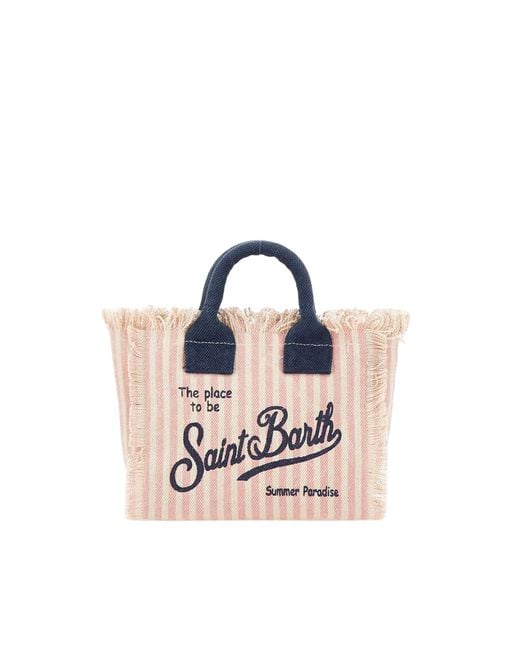 Mc2 Saint Barth Blue Borsa Vanity Mini Stripes