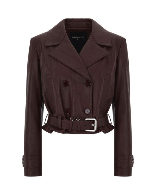 Patrizia Pepe Brown Biker Ecopelle Wood