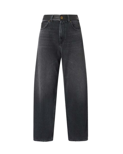 Pinko Blue Relaxed High Rise Jeans