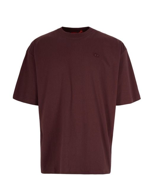 DIESEL Red T-Shirt Boggy Megoval-D for men