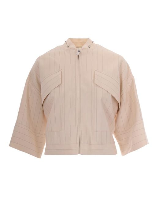 Liu Jo Natural Cream Pinstripe Jacket