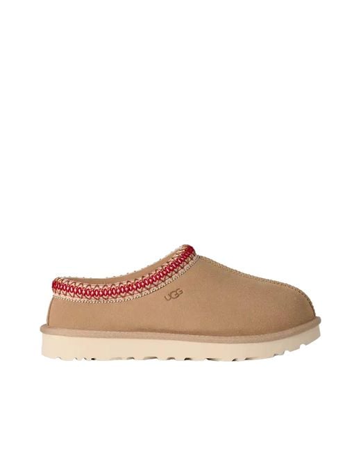 Ugg Brown Low-Profile Slip-On Sabot With Braid Trim