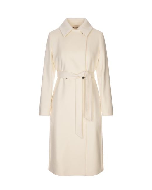 Max Mara Natural Cappotto Bcollag Bianco