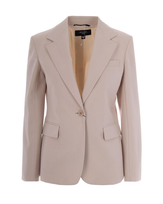 Weekend by Maxmara Brown Blazer Single-Breasted Wool