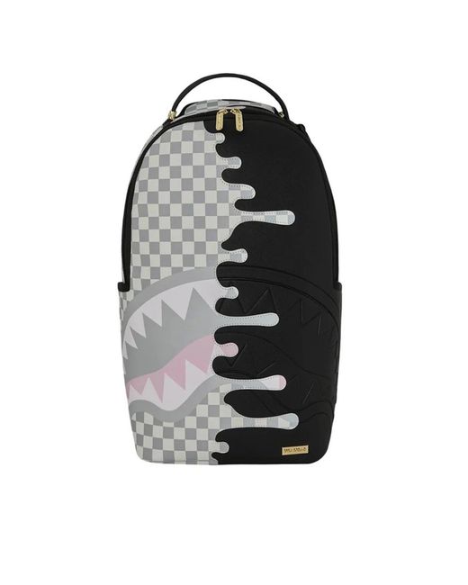Sprayground Black Backpack Check Side Drip for men