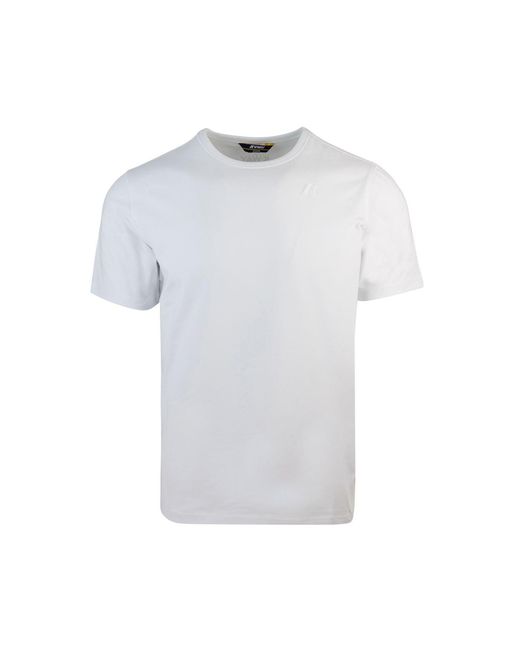 K-Way White T-Shirt Adam Stretch Jersey for men