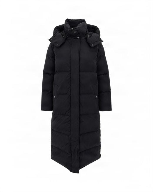 Woolrich Blue Long Hooded Puffer Coat