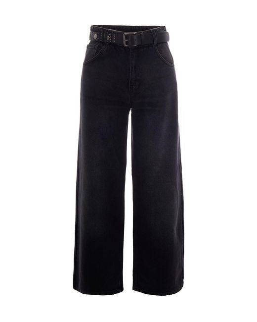 Liu Jo Blue Candy Belt Stone Wash Flared Jeans