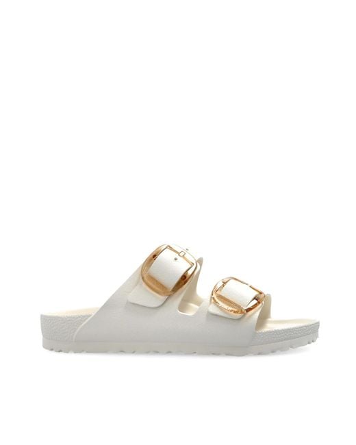 Birkenstock White Ciabatta Arizona Big Buckle Eggshell Calzata S