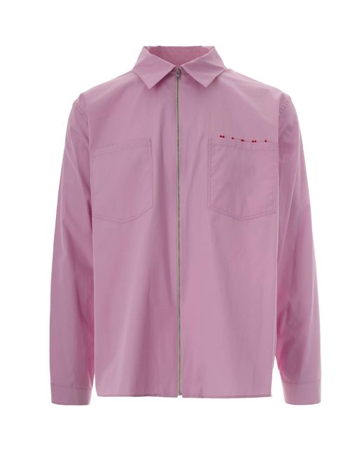 Marni Purple Zip-Up Shirt for men
