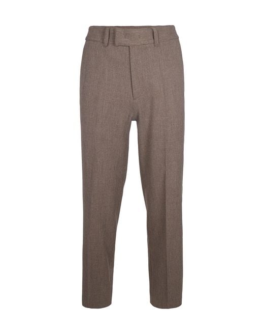 Paolo Pecora Gray Pantalone Stretch Marrone Chiaro for men