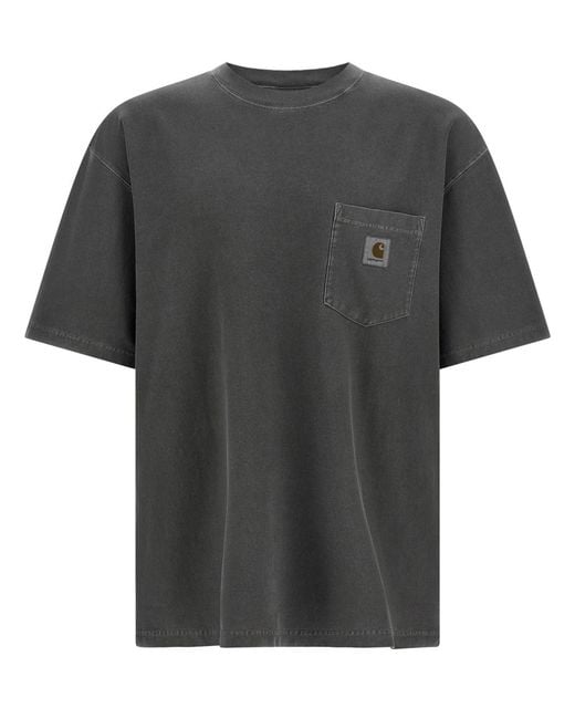 Carhartt Black T-Shirt Loose Pocket Garment Dyed for men