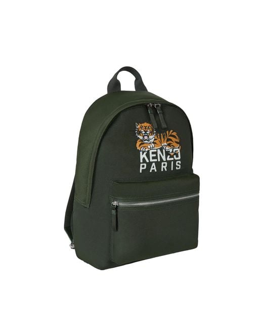 KENZO Green Zaino Happy Tiger Dark Khaki for men