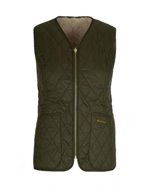 Barbour Green Gilet Markenfield Liner/Natural