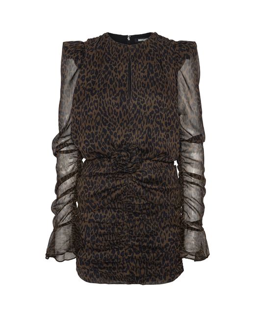 ROTATE BIRGER CHRISTENSEN Black Abito Mini Ruched Flower