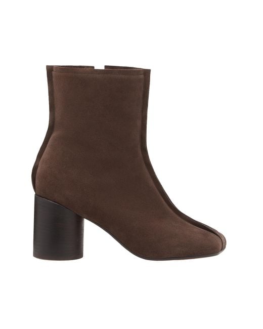 MM6 by Maison Margiela Brown Stivaletto Suede Anatomic Dark
