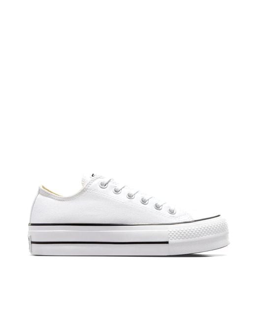 Converse White Sneaker Chuck Taylor All Star Platform Canvas Bianco/Nero/Bianco