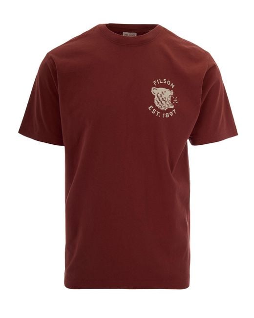 Filson Red T-Shirt Bear Chili Oil for men