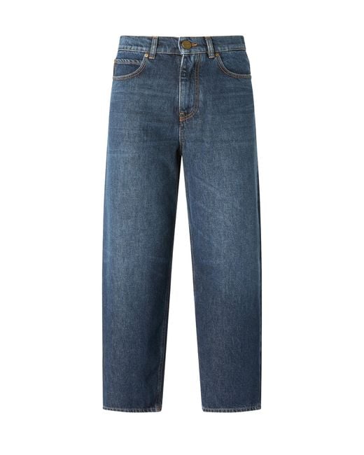 Pinko Blue Relaxed High Rise Jeans