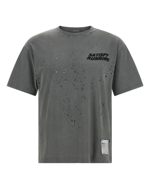 Satisfy Gray T-Shirt Mothtech Running Faded for men