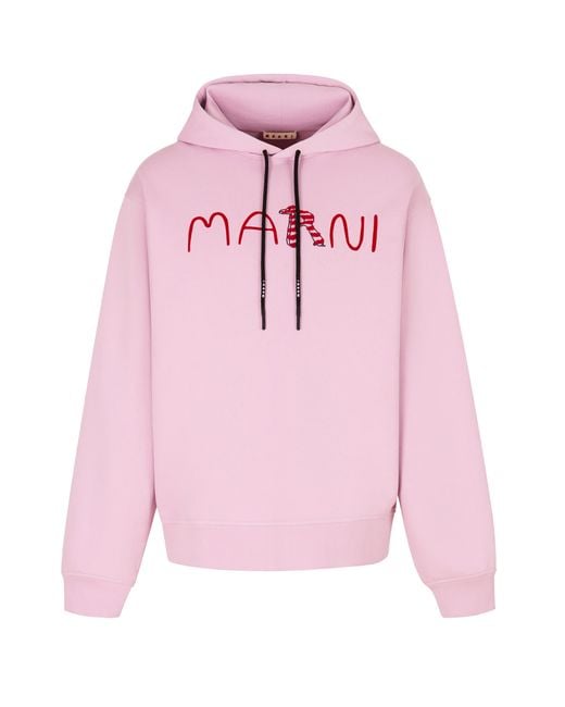 Marni Pink Quartz Cotton Sweatshirt for men