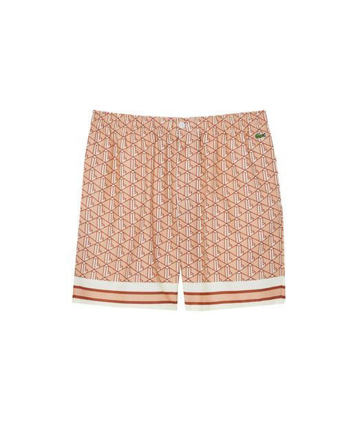 Lacoste Natural Bermuda Con Monogramma Arancione for men