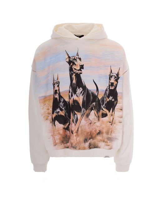 Represent White Western Dobermans Flat Sweatshirt for men