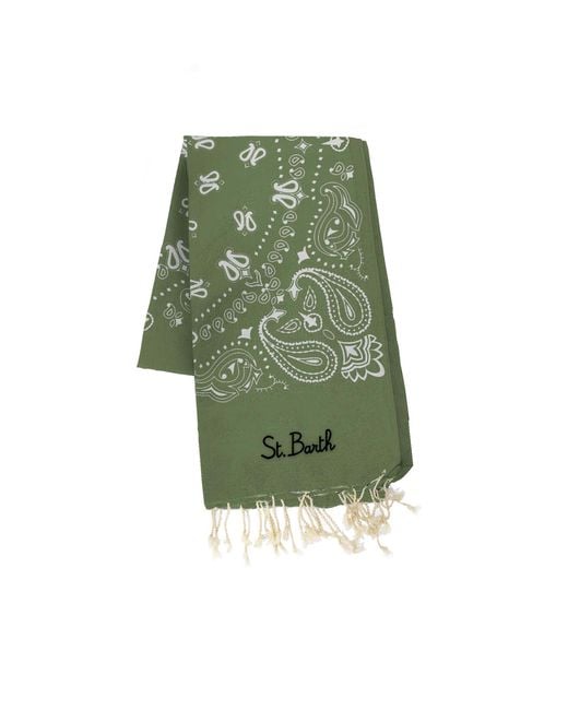 Mc2 Saint Barth Green Telo Mare Foutas Bandana Verde
