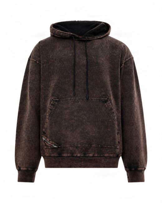 DIESEL Gray Felpa Boxt Stone Washed Testa Di Moro for men
