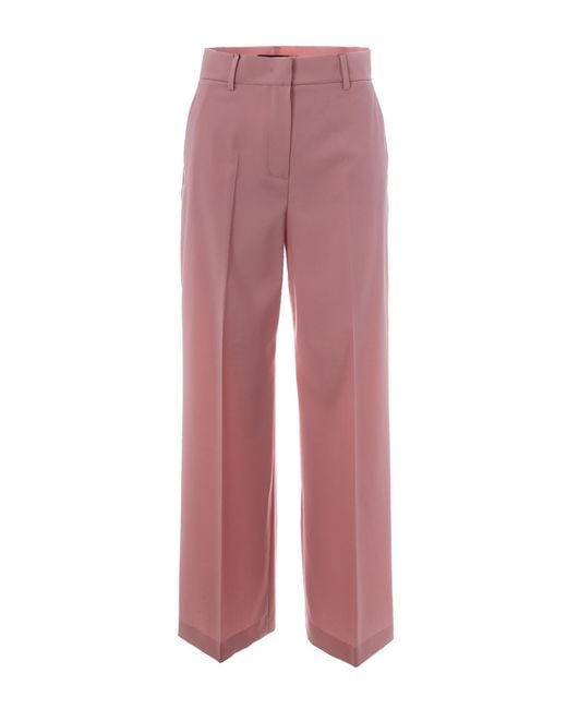 Max Mara Pink Palazzo Trousers Wool