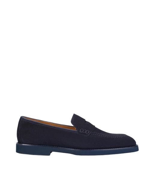 Doucal's Blue Mocassino Suede Blu for men