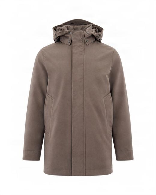 Woolrich Brown Parka Softshell Falcon for men