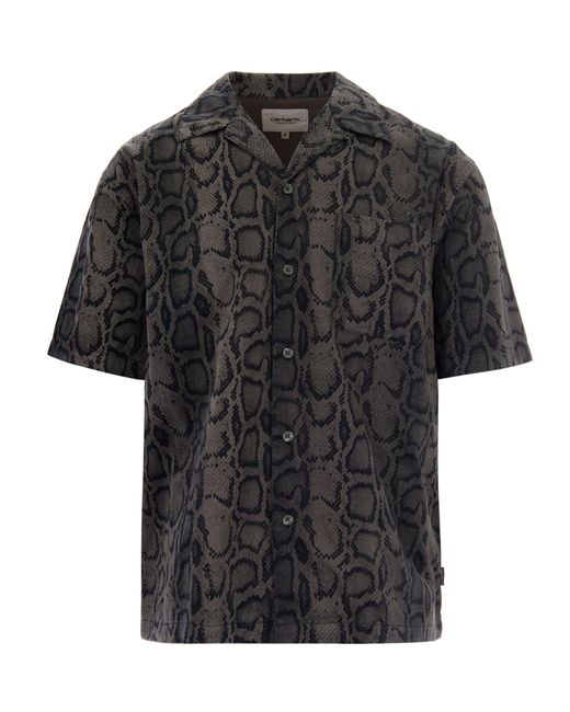Carhartt Black Shirt Snake Camo Leaf for men