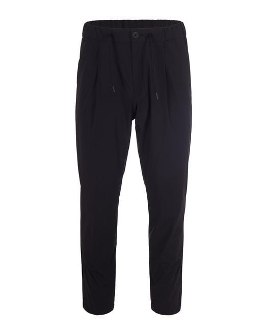 Herno Blue Regular Fit Ultra-Light Stretch Nylon Pants for men