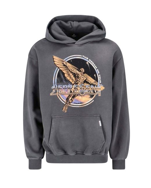 Represent Gray Graphic Hood Sweatshirt for men