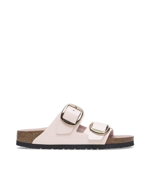 Birkenstock White Ciabatta Arizona Big Buckle High Shine Light Calzata S