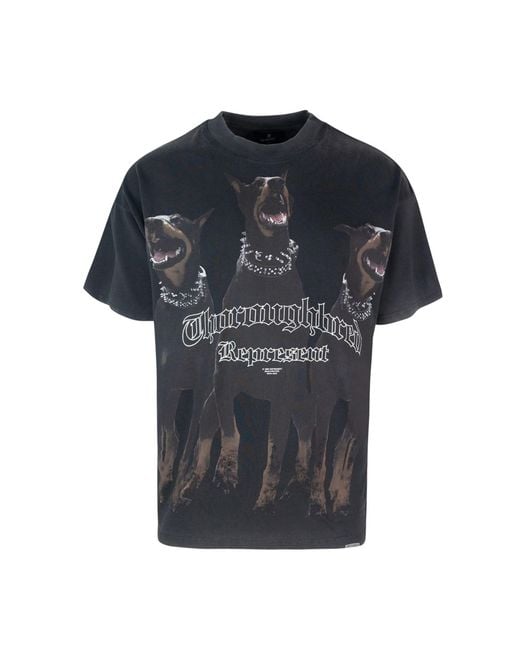 Represent Black T Shirt Thoroughbred Vintage for men